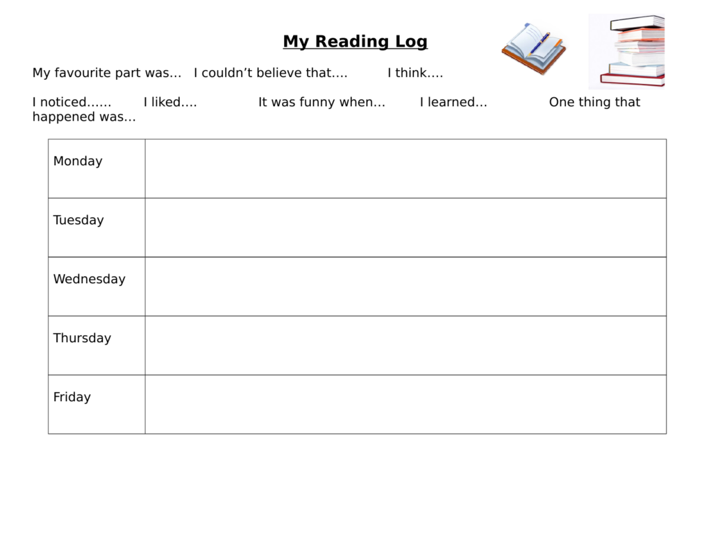 Daily Reading Log Resource Preview Daily Reading Log Reading Log 