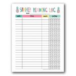 Encourage Reading With The Free Printable Summer Reading Log