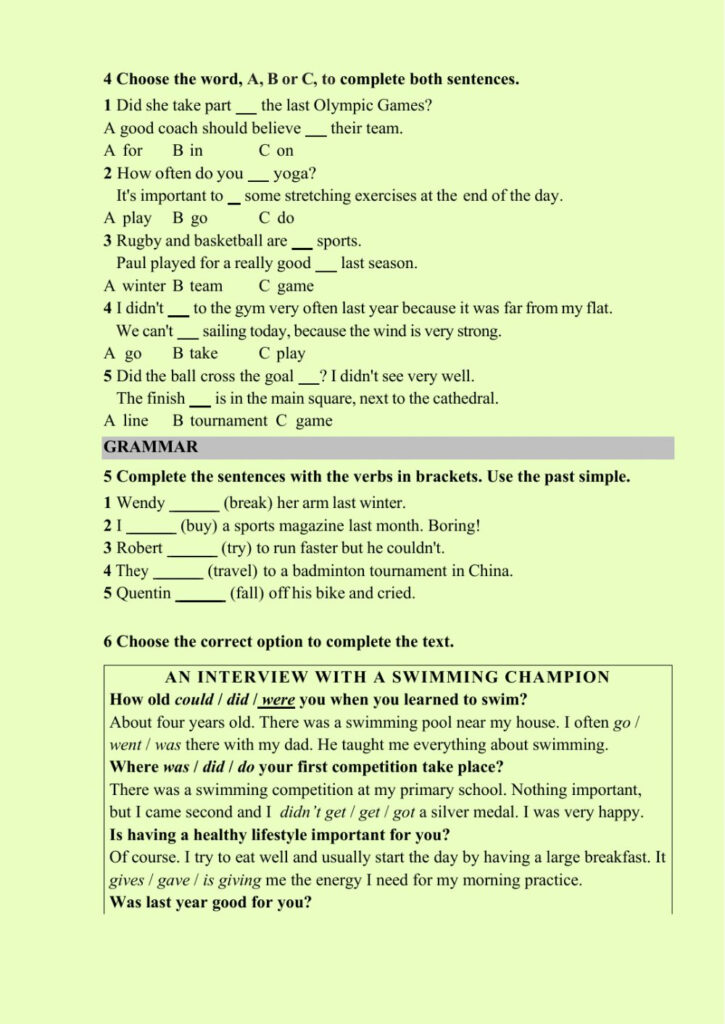 ENGLISH END OF YEAR TEST THE 7th GRADE Worksheet