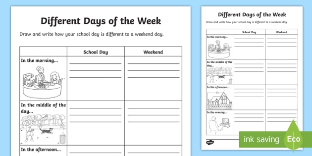 Foundation Comparing Days Of The Week Worksheet Activity Sheet