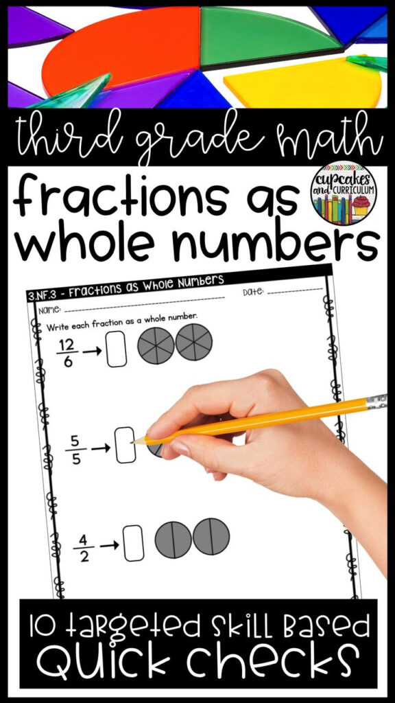 Fractions As Whole Numbers Practice For Third Grade Math Students Use 