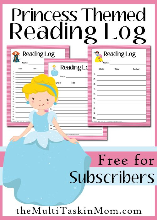 FREE Princess Themed Reading Log The Multi Taskin Mom Fun 