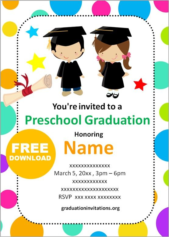 Free Printable Preschool Graduation Invitations Templates Graduat