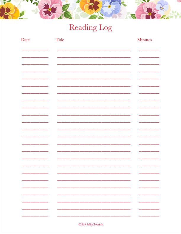 Free Printable Reading Logs A Quiet Simple Life With Sallie Borrink