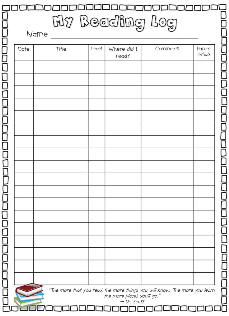  Free Printable Reading Logs For First Grade Danny s Blog