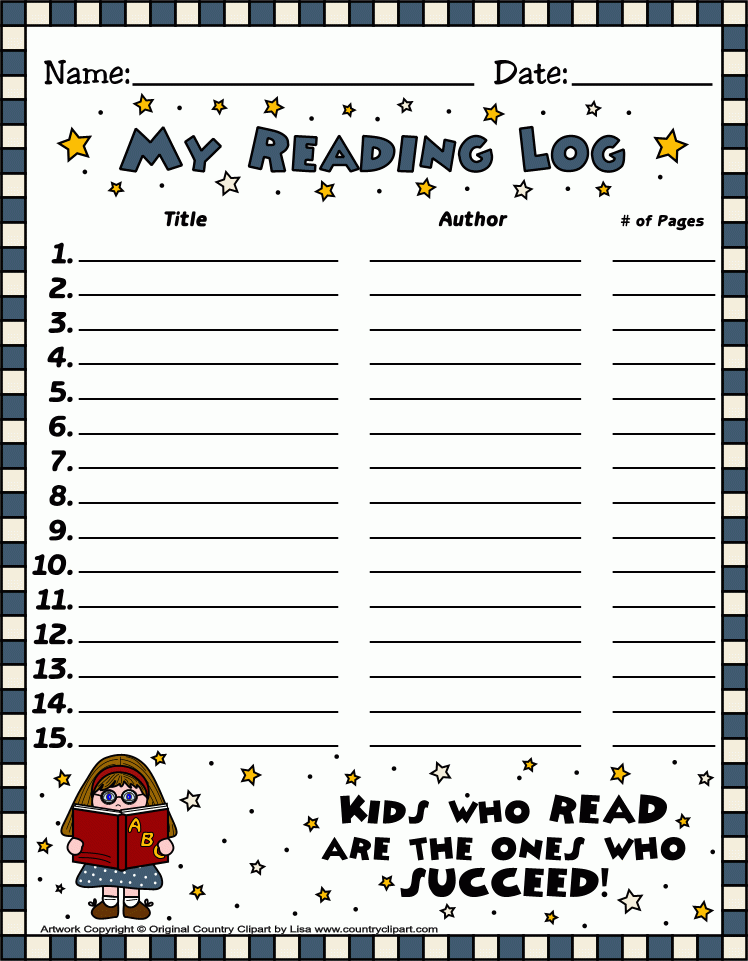 Free Printable Reading Logs For Teachers And Parents For Students And Kids