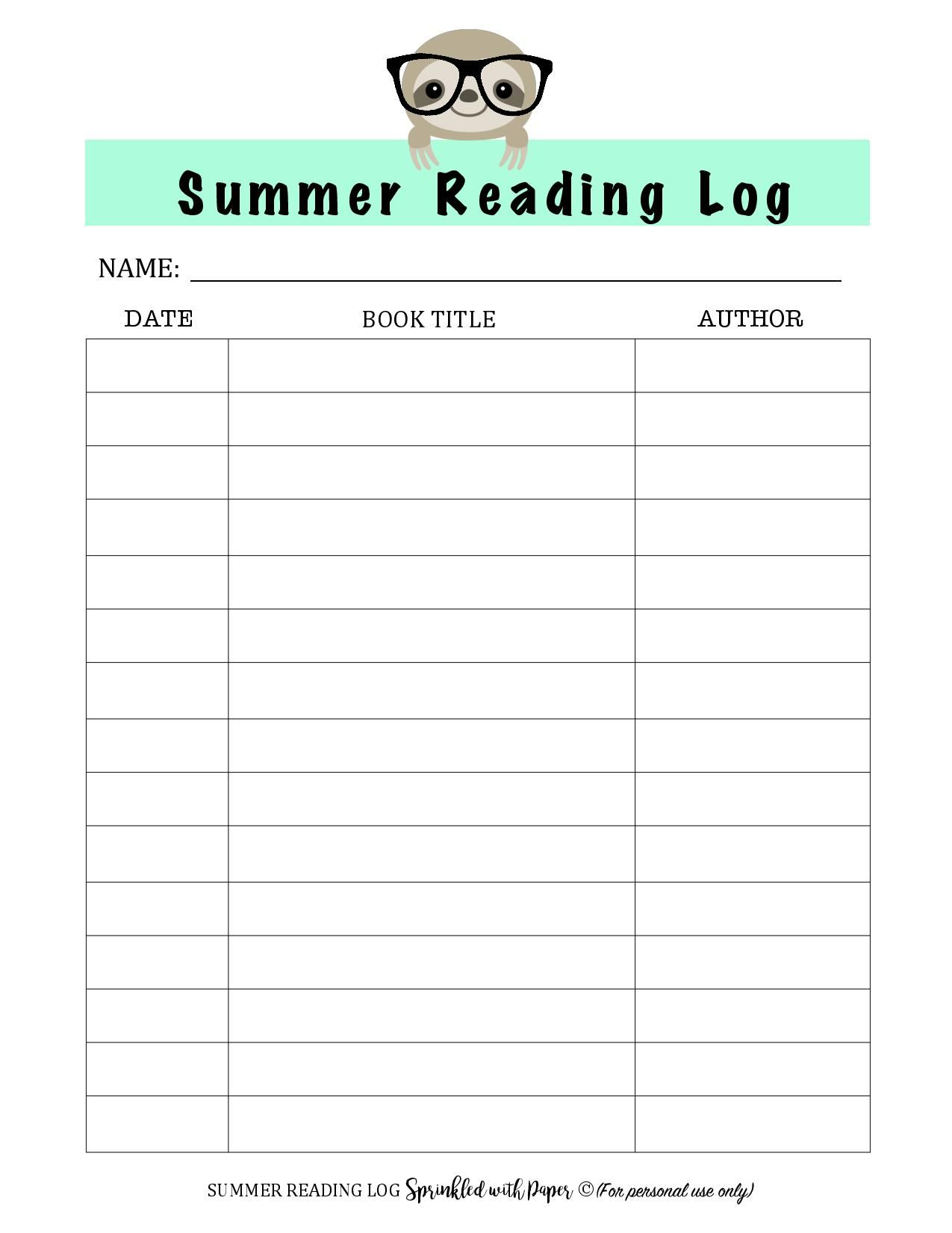 Free Printable Summer Reading Logs 2022 Reading Log Printable