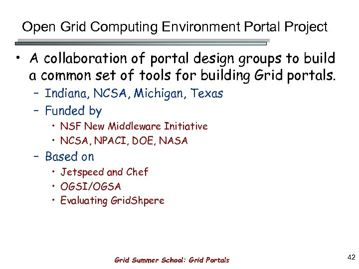 Grid Portals A User S Gateway To The