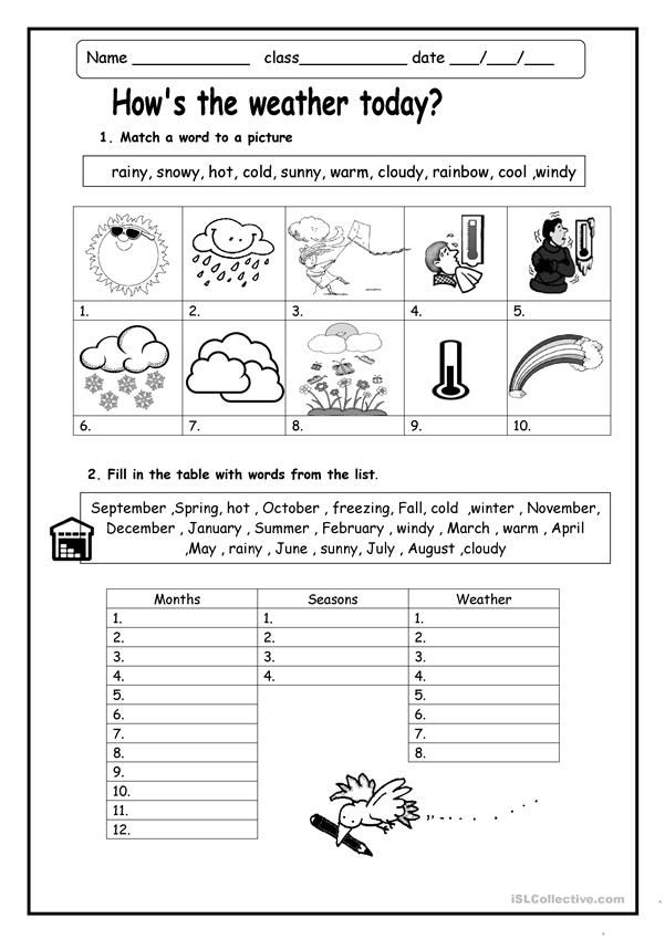 How s The Weather Weather Worksheets Seasons Worksheets Weather 