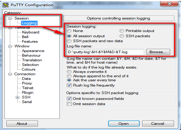 How To Configure Putty To Save All Sessions Logs RSY DIGITAL WORLD