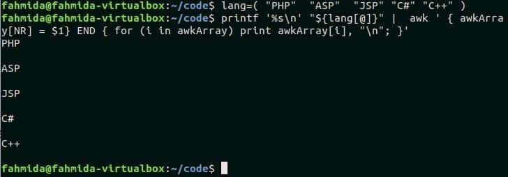 How To Use Array In Awk Command Linux Hint