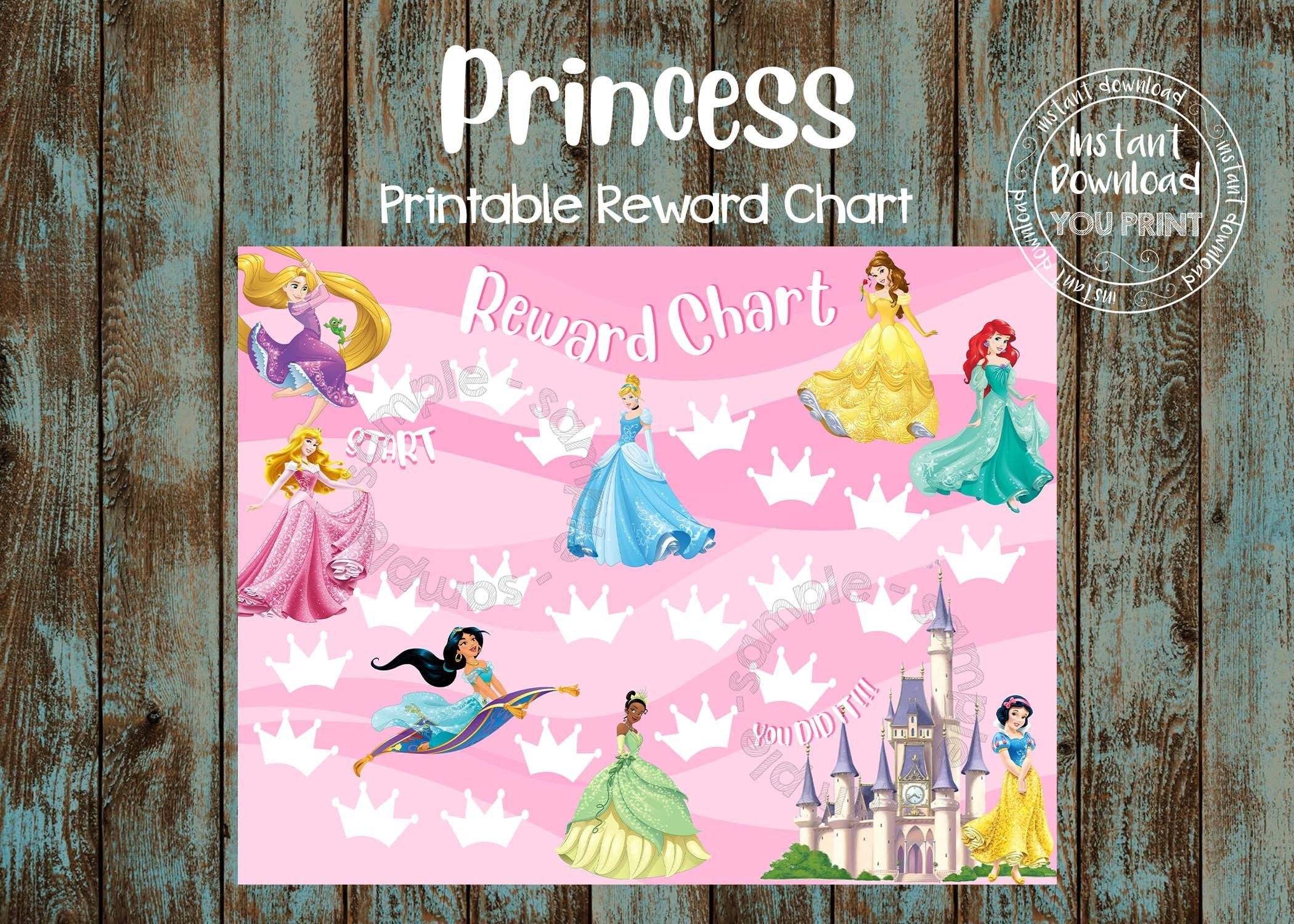 Instant Download Reward Chart Printable Chart Princess Chart Potty 