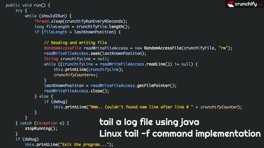 Log File Tailer tail f Implementation In Java Best Way To Tail Any 