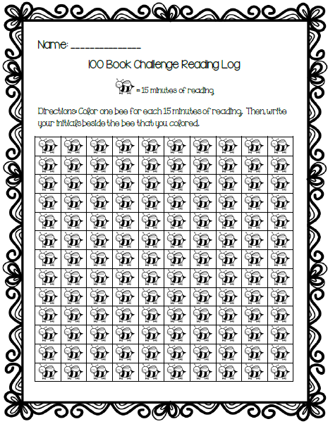 Mrs Black s Bees 100 Book Challenge Reading Log 100 Book Challenge 