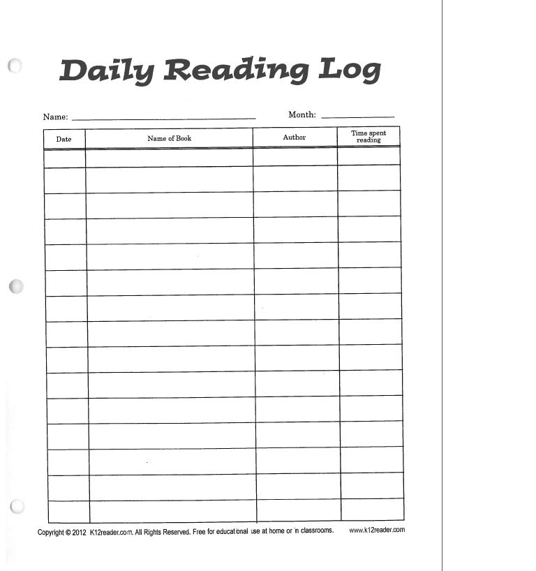 Ms Lippincott s Fourth Grade Class Reading Log