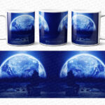 Mug Sublimation Design Mug Digital Download Template Planet Design