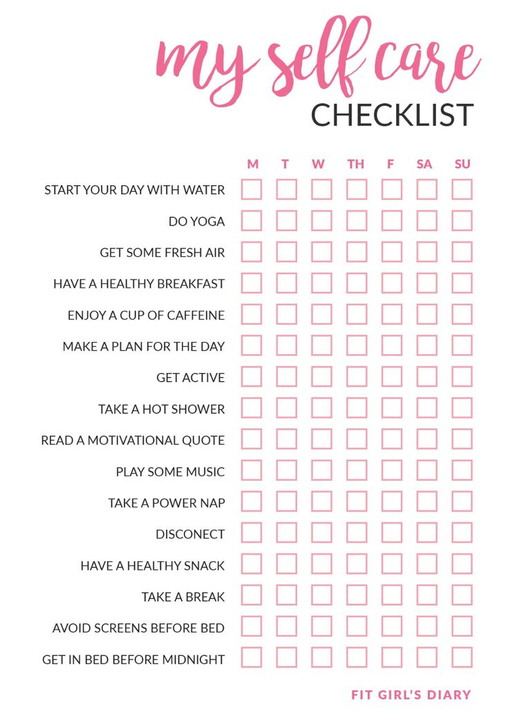 My At Home Self Care Routine FREE Printable Self Care Checklist 