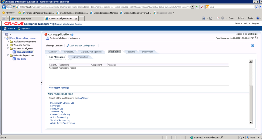 Oracle BI Practice OBIEE 11g Log File Locations