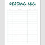 Printable Book Log And Reading Tracker Book Record Reading Chart