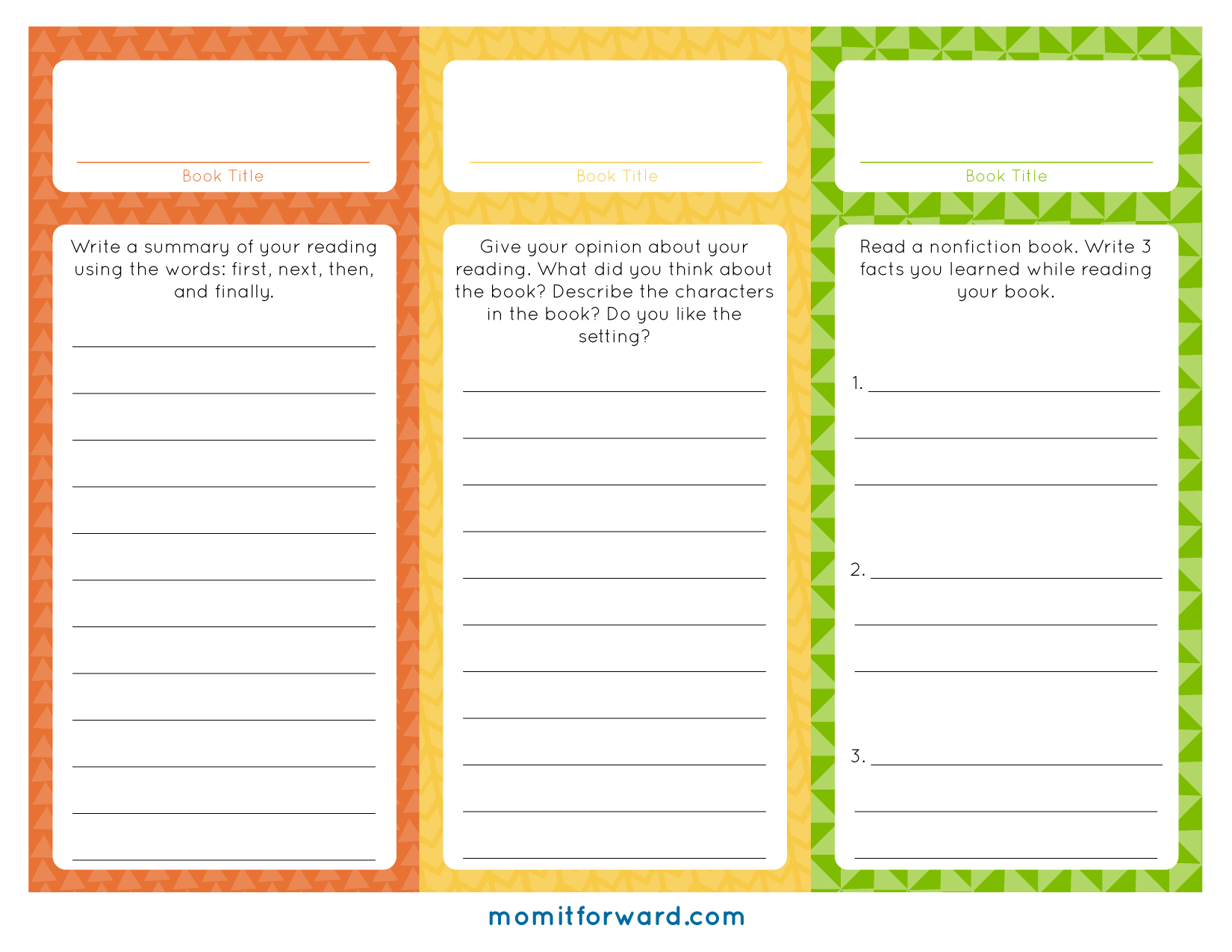 Reading Log Bookmark Printables Mom It ForwardMom It Forward