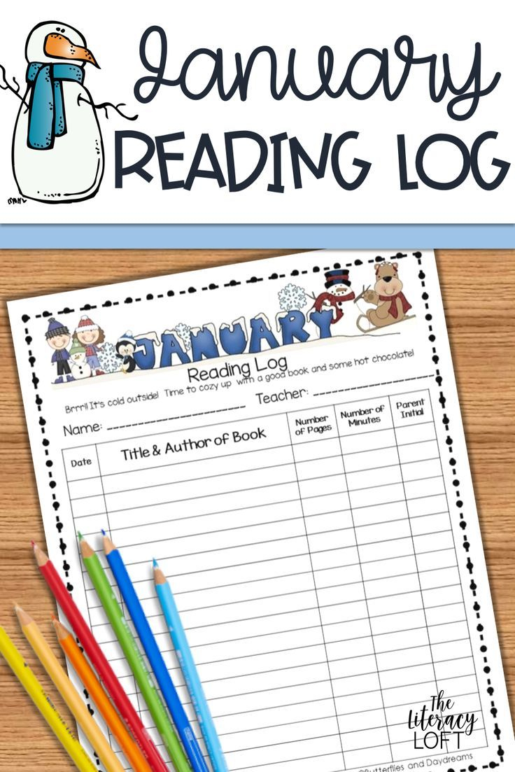 Reading Log January Reading Logs January Reading Book Log