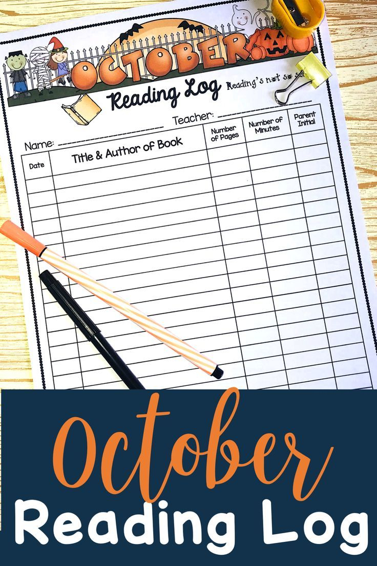 Reading Log October Help Your Students Discover Reading s Not 