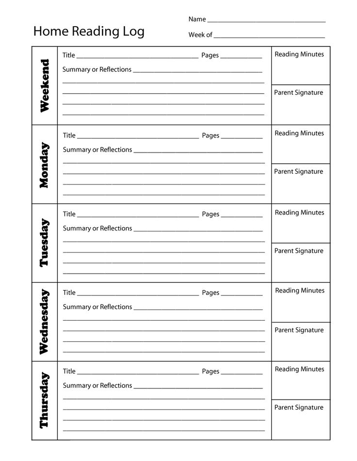 Reading Log Template 10 Reading Log Reading Log Printable Weekly 