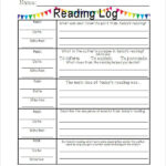 Reading Log Template Elementary Reading Logs Reading Log Reading