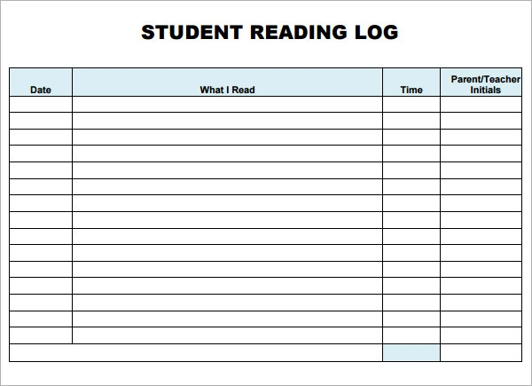 Reading Log Templates 11 Free Printable Word PDF Excel Formats