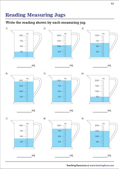 Reading Measuring Jugs Worksheets Worksheets Hidden Picture Puzzles 