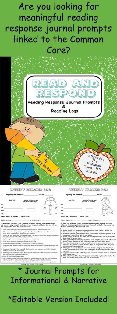 Reading Response Journal Prompts Aligned To 4th Grade Common Core 