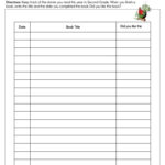 Second Grade Reading Logs Worksheets Have Fun Teaching