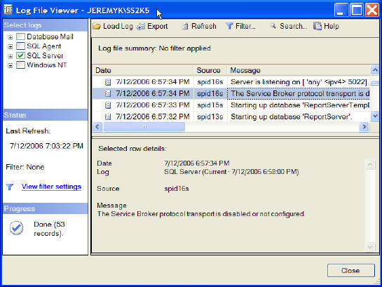 SQL Server 2005 Log File Viewer