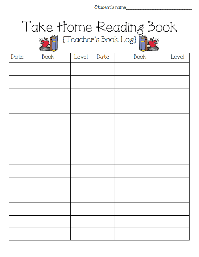 Take Home Reader Log 2 pdf Google Drive Teacher Books Book Log