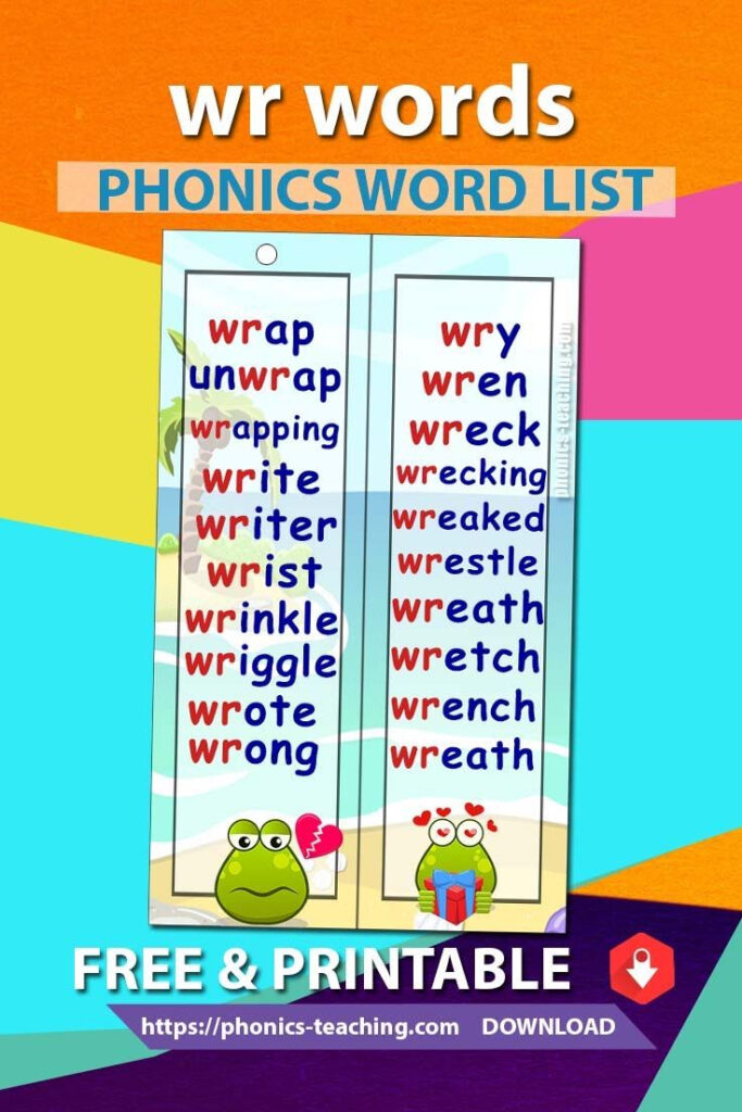 Wr Word List FREE PRINTABLE This Phonics Bookmark For Kids Is The 