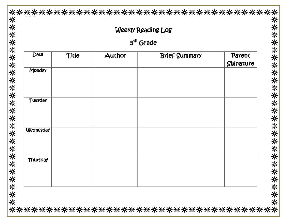 29 Printable Reading Log Examples In PDF Examples