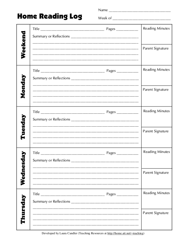 29 Printable Reading Log Examples In PDF Examples