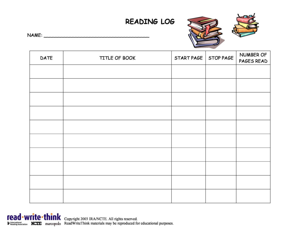 47 Printable Reading Log Templates For Kids Middle School Adults