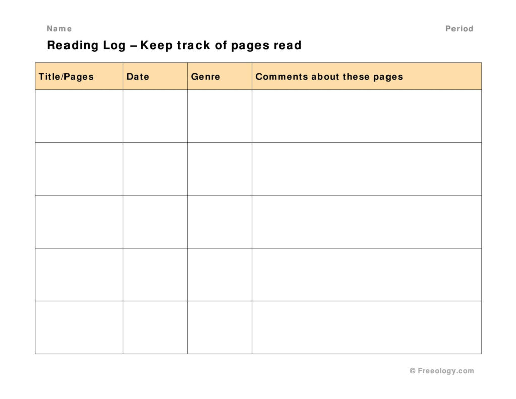 47 Printable Reading Log Templates For Kids Middle School Adults