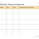 47 Printable Reading Log Templates For Kids Middle School Adults