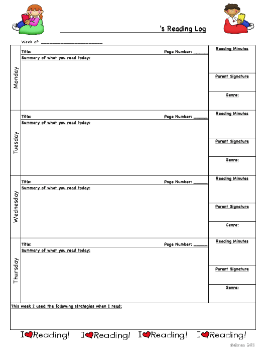 5th Grade Reading Log Template Download Printable PDF Templateroller