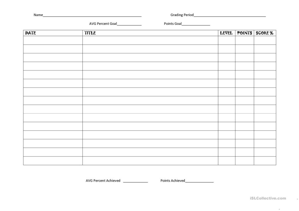 AR Reading Log Worksheet Free ESL Printable Worksheets Made By Teachers