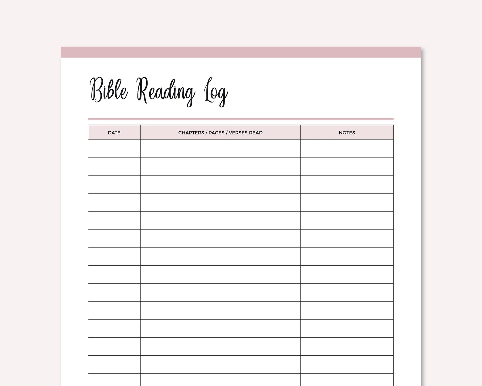 Bible Reading Log Printable Bible Reading Tracker Bible Etsy