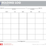 Blank Monthly Reading Log The Pizza Hut BOOK IT Program