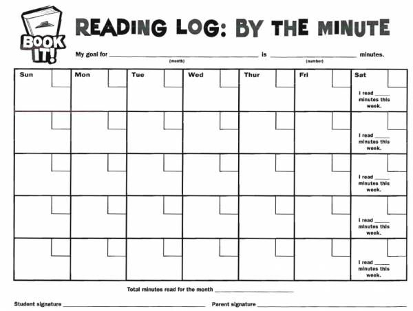 Book It Reading Log By The Minute Reading Log Reading Calendars 