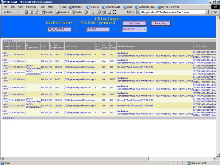 Build An IIS Log Reader Web App In ASP NET