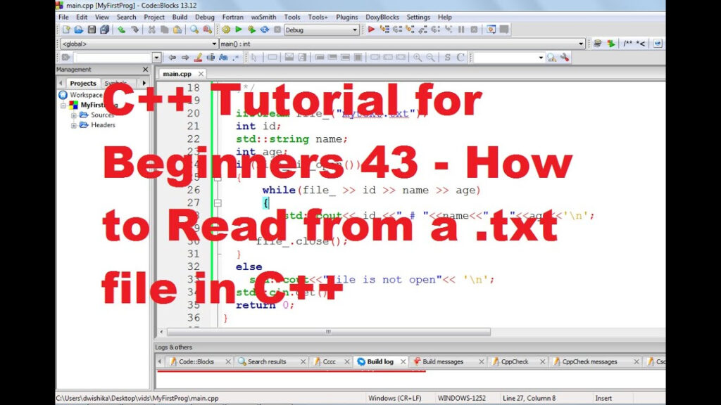 C Tutorial For Beginners 43 How To Read From A txt File Using C 