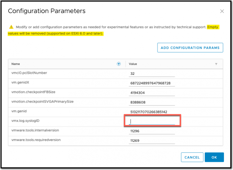 Configure A VM s Vmware log File To Send Messages To VRealize Log 