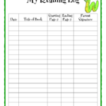 Daily Reading Log pdf Kindergarten Reading Log Elementary Reading