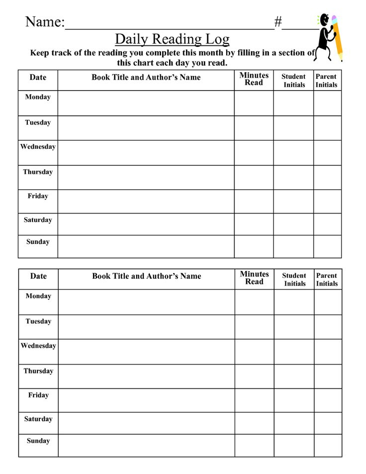 Daily Reading Log Template Teplates For Every Day For Book Report 